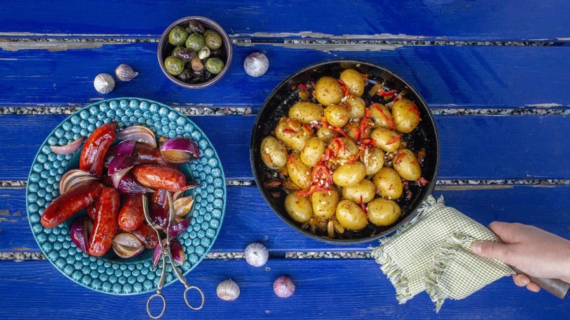 Chorizo med het potatis