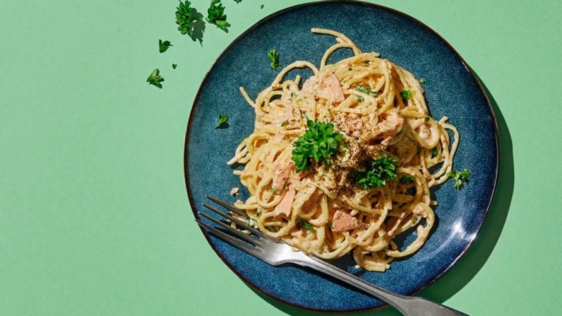 Vegansk carbonara med Quorn